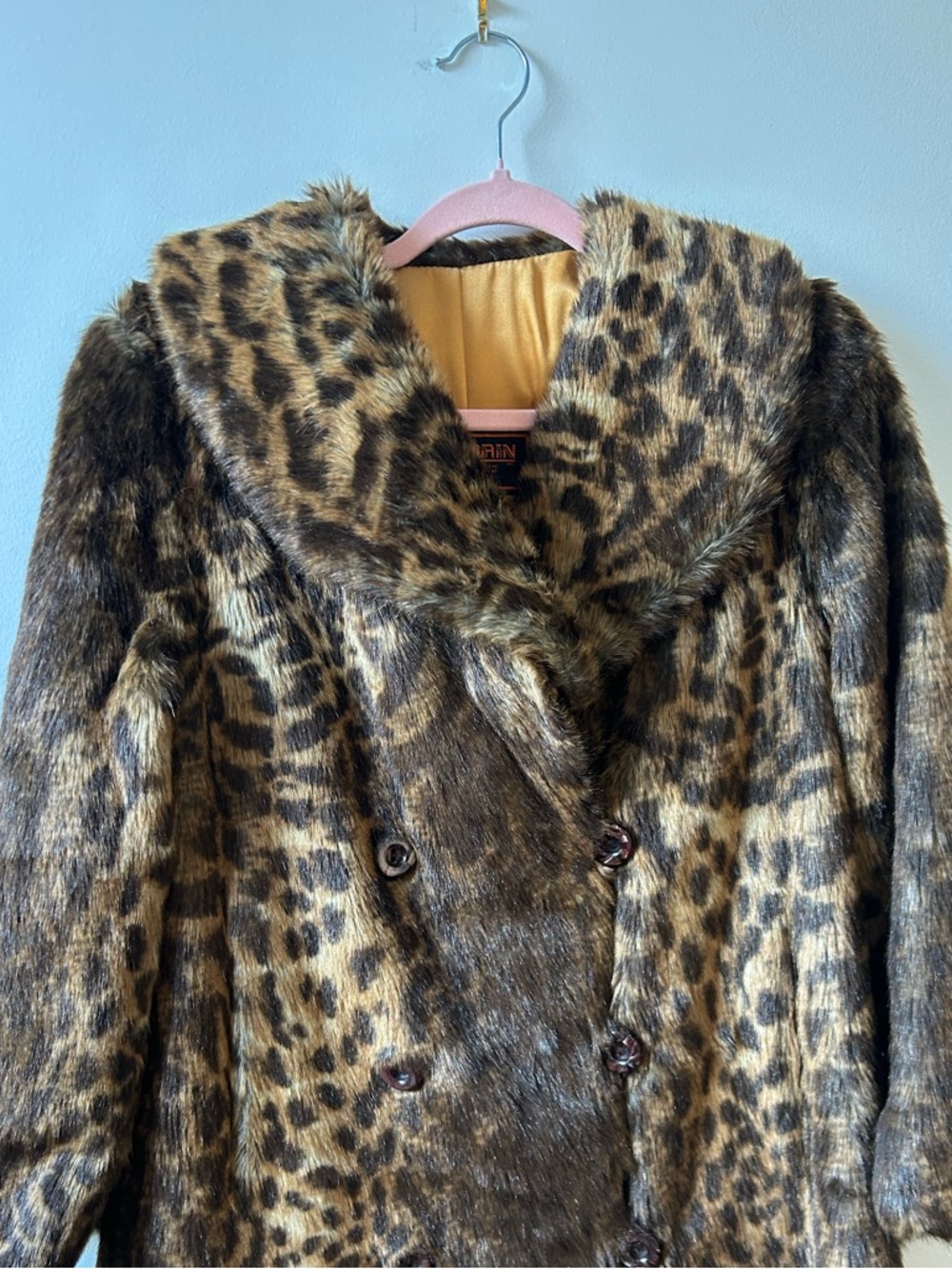 Vintage leopard-Print Faux Fur Coat - Picture 3 of 7